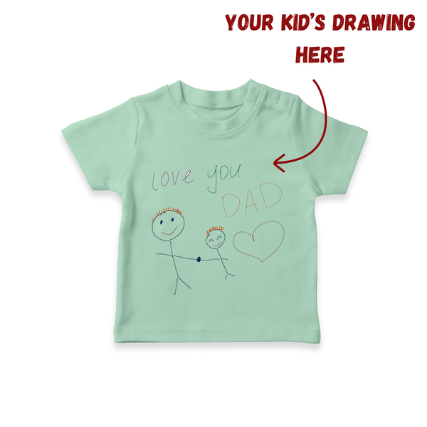 Create Your Own Drawing T-shirt | Personalized Kids T-shirt Featuring Your Child's Art - MINT GREEN - 0-5 Months Old (Chest 17")