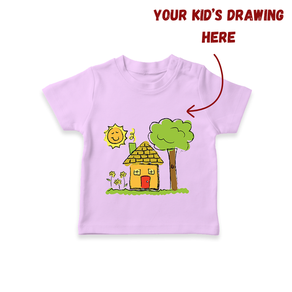 Custom Kids Drawing T-shirt | Unique T-shirt with Printable Kids Artwork - LILAC - 0-5 Months Old (Chest 17")