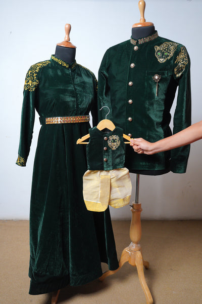 Family Combo Clothing Set - Premium Velvet Elegance