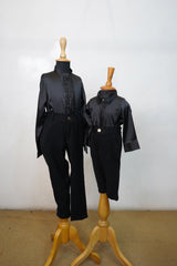 Elegant Black Matching Partywear Set