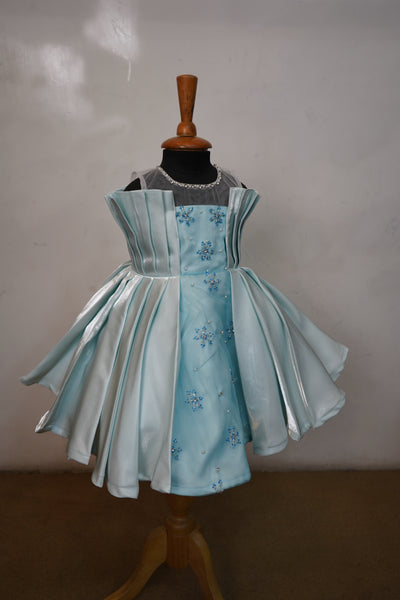 Ice Blue Snowflake Princess Party Dress