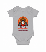 My First Durga Puja Divine Goddess Romper - GREY - New Born (Chest 14")
