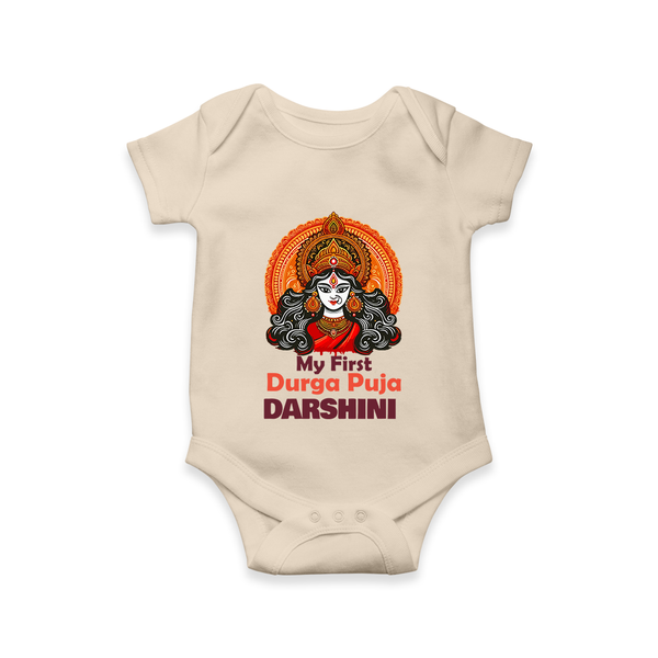 My First Durga Puja Divine Goddess Romper - IVORY - New Born (Chest 14")