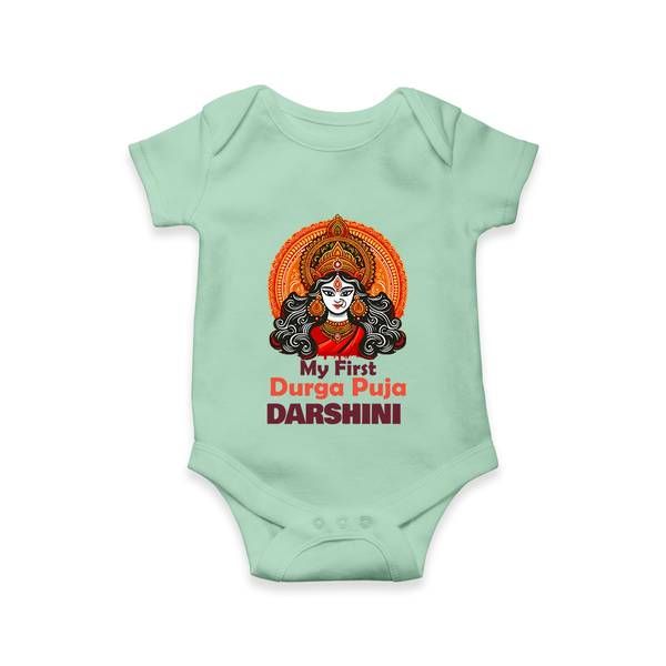 My First Durga Puja Divine Goddess Romper - MINT GREEN - New Born (Chest 14")