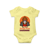 My First Durga Puja Divine Goddess Romper - PASTEL YELLOW - New Born (Chest 14")