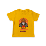 My First Durga Puja Tshirt | Personalized Baby Tshirt for Navratri - CHROME YELLOW - 0-5 Months Old (Chest 17")
