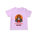 My First Durga Puja Tshirt | Personalized Baby Tshirt for Navratri - LILAC - 0-5 Months Old (Chest 17")