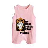 My First Navratri Romper Suit | Custom Baby Romper Suit for Durga Puja Festivities - BABY PINK - 0 - 5 Months Old (Chest 18")