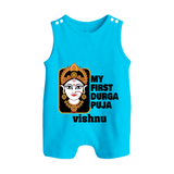 My First Navratri Romper Suit | Custom Baby Romper Suit for Durga Puja Festivities - SKY BLUE - 0 - 5 Months Old (Chest 18")