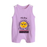 Baby's First Durga Puja Romper Suit | Custom Romper Suit for Little Devotees - LILAC - 0 - 5 Months Old (Chest 18")