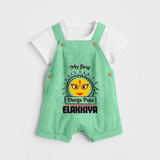 My First Durga Puja Elegant Goddess Illustration Dungaree - GREEN - 0 - 5 Months Old (Chest 18")