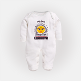My First Durga Puja Elegant Goddess Illustration Full Body Suit - WHITE - New Born (Chest 7.5")