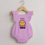 Baby's First Durga Puja Romper Frock | Custom Romper Frock for Little Devotees - BABY PINK - 0 - 3 Months Old (Chest 19")