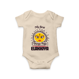 My First Durga Puja Elegant Goddess Illustration Romper - IVORY - New Born (Chest 14")