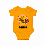 My First Durga Puja Festive Warrior Goddess Romper - CHROME YELLOW - New Born (Chest 14")