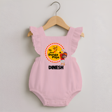 My First Durga Puja Festive Warrior Goddess Romper Frock - BABY PINK - 0 - 3 Months Old (Chest 19")