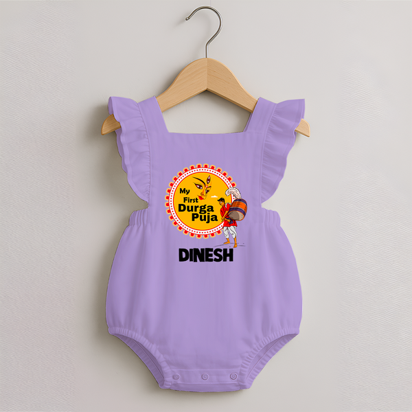 My First Durga Puja Festive Warrior Goddess Romper Frock - LILAC - 0 - 3 Months Old (Chest 19")