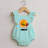 My First Durga Puja Festive Warrior Goddess Romper Frock - MINT GREEN - 0 - 3 Months Old (Chest 19")