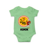 Little Durga Puja Star Romper | Personalized Baby Romper for Festival Celebration - GREEN - New Born (Chest 14")