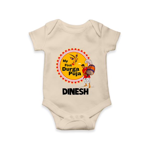 My First Durga Puja Festive Warrior Goddess Romper - IVORY - New Born (Chest 14")