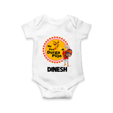 My First Durga Puja Festive Warrior Goddess Romper - WHITE - New Born (Chest 14")