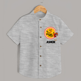 Little Durga Puja Star Shirt | Personalized Baby Shirt for Festival Celebration - GREY - 0 - 6 Months Old (Chest 23")