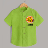 Little Durga Puja Star Shirt | Personalized Baby Shirt for Festival Celebration - LIME GREEN - 0 - 6 Months Old (Chest 23")