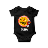 Little Durga Puja Star Romper | Personalized Baby Romper for Festival Celebration - BLACK - New Born (Chest 14")