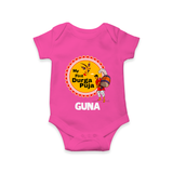 Little Durga Puja Star Romper | Personalized Baby Romper for Festival Celebration - HOT PINK - New Born (Chest 14")