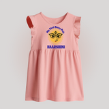 My First Durga Puja Sacred Eyes Artwork Baby Frock - BABY PINK - 0 - 3 Months Old (Chest 17")