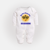 My First Durga Puja Sacred Eyes Artwork Full Body Suit - WHITE - New Born (Chest 7.5")