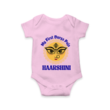 My First Durga Puja Sacred Eyes Artwork Romper - BABY PINK - New Born (Chest 14")