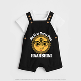 My First Durga Puja Sacred Eyes Artwork Dungaree - BLACK - 0 - 5 Months Old (Chest 18")