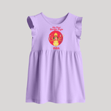 My First Durga Puja Divine Mother Illustration Baby Frock - LILAC - 0 - 3 Months Old (Chest 17")