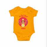 My First Durga Puja Divine Mother Illustration Romper - CHROME YELLOW - New Born (Chest 14")