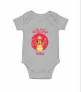 My First Durga Puja Divine Mother Illustration Romper - GREY - New Born (Chest 14")