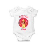 My First Durga Puja Divine Mother Illustration Romper - WHITE - New Born (Chest 14")