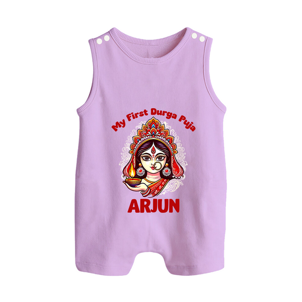 My Little Durga Puja Star Romper Suit | Custom Baby Romper Suit for Navratri Celebration - LILAC - 0 - 5 Months Old (Chest 18")