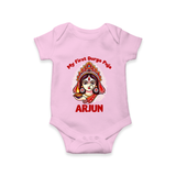 My Little Durga Puja Star Romper | Custom Baby Romper for Navratri Celebration - BABY PINK - New Born (Chest 14")
