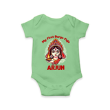 My Little Durga Puja Star Romper | Custom Baby Romper for Navratri Celebration - GREEN - New Born (Chest 14")