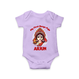 My Little Durga Puja Star Romper | Custom Baby Romper for Navratri Celebration - LILAC - New Born (Chest 14")