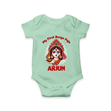 My Little Durga Puja Star Romper | Custom Baby Romper for Navratri Celebration - MINT GREEN - New Born (Chest 14")