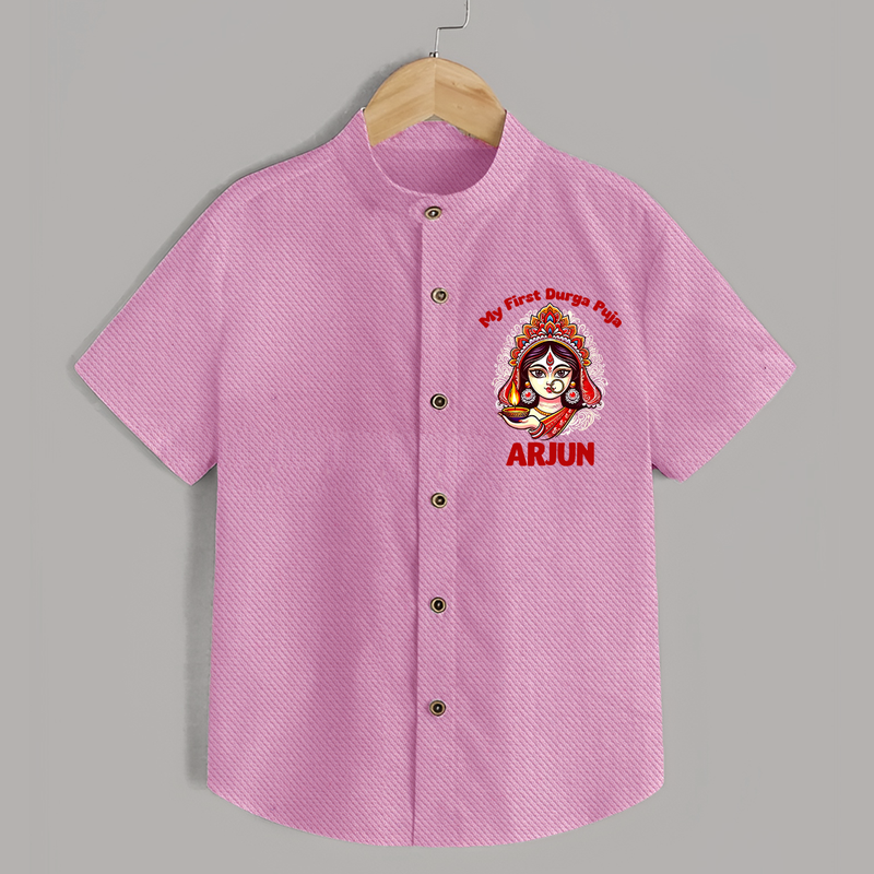 My Little Durga Puja Star Shirt | Custom Baby Shirt for Navratri Celebration - BABY PINK - 0 - 6 Months Old (Chest 23")