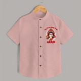 My Little Durga Puja Star Shirt | Custom Baby Shirt for Navratri Celebration - PEACH - 0 - 6 Months Old (Chest 23")