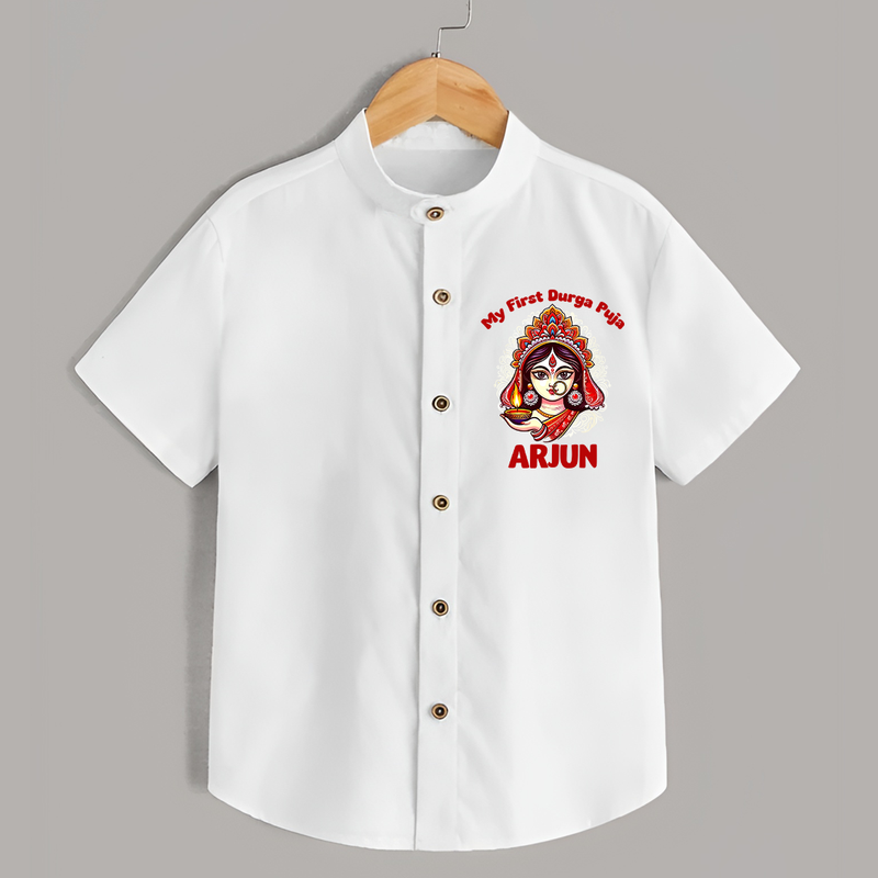 My Little Durga Puja Star Shirt | Custom Baby Shirt for Navratri Celebration - WHITE - 0 - 6 Months Old (Chest 23")
