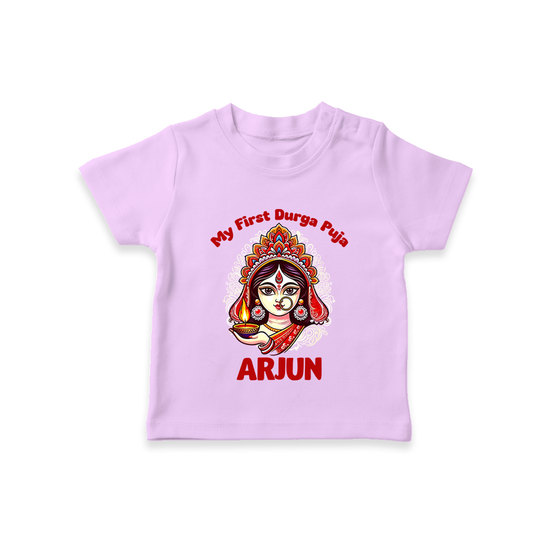 My Little Durga Puja Star Tshirt | Custom Baby Tshirt for Navratri Celebration - LILAC - 0-5 Months Old (Chest 17")