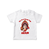My Little Durga Puja Star Tshirt | Custom Baby Tshirt for Navratri Celebration - WHITE - 0-5 Months Old (Chest 17")