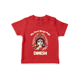 My Little Durga Puja Star Tshirt | Custom Baby Tshirt for Navratri Celebration - RED - 0-5 Months Old (Chest 17")