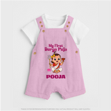 Baby's First Durga Puja Outfit Dungaree Set | Custom Dungaree Set for Little Ones - BABY PINK - 0 - 5 Months Old (Chest 18")