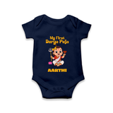Baby's First Durga Puja Outfit Romper | Custom Romper for Little Ones - NAVY BLUE - New Born (Chest 14")